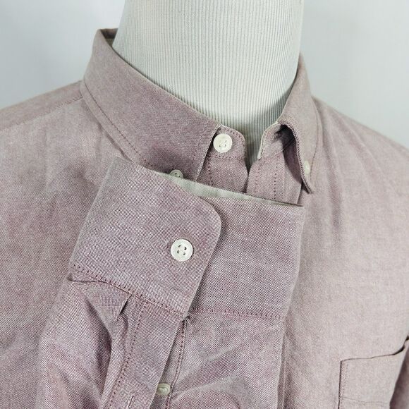 AG Adriano Goldschmied XL Standard Fit Oxford Shirt Pink Cotton Button Down - Picture 4 of 5
